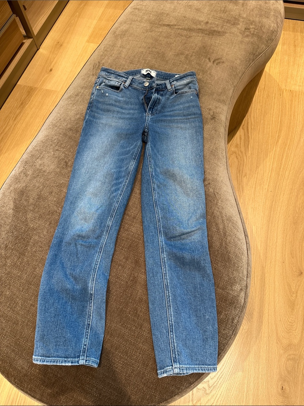 PAIGE Rock Show Distressed Denim Jeans - Blue cropped 26 Good condition